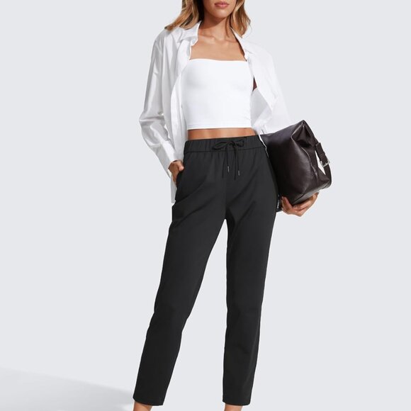 Womens 4-Way Stretch Ankle Golf Pants 7/8 Casual Dress Work Athletic Travel Work - Picture 3 of 7